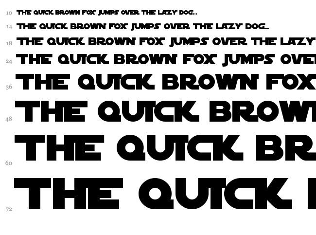 SF Distant Galaxy Symbols font waterfall